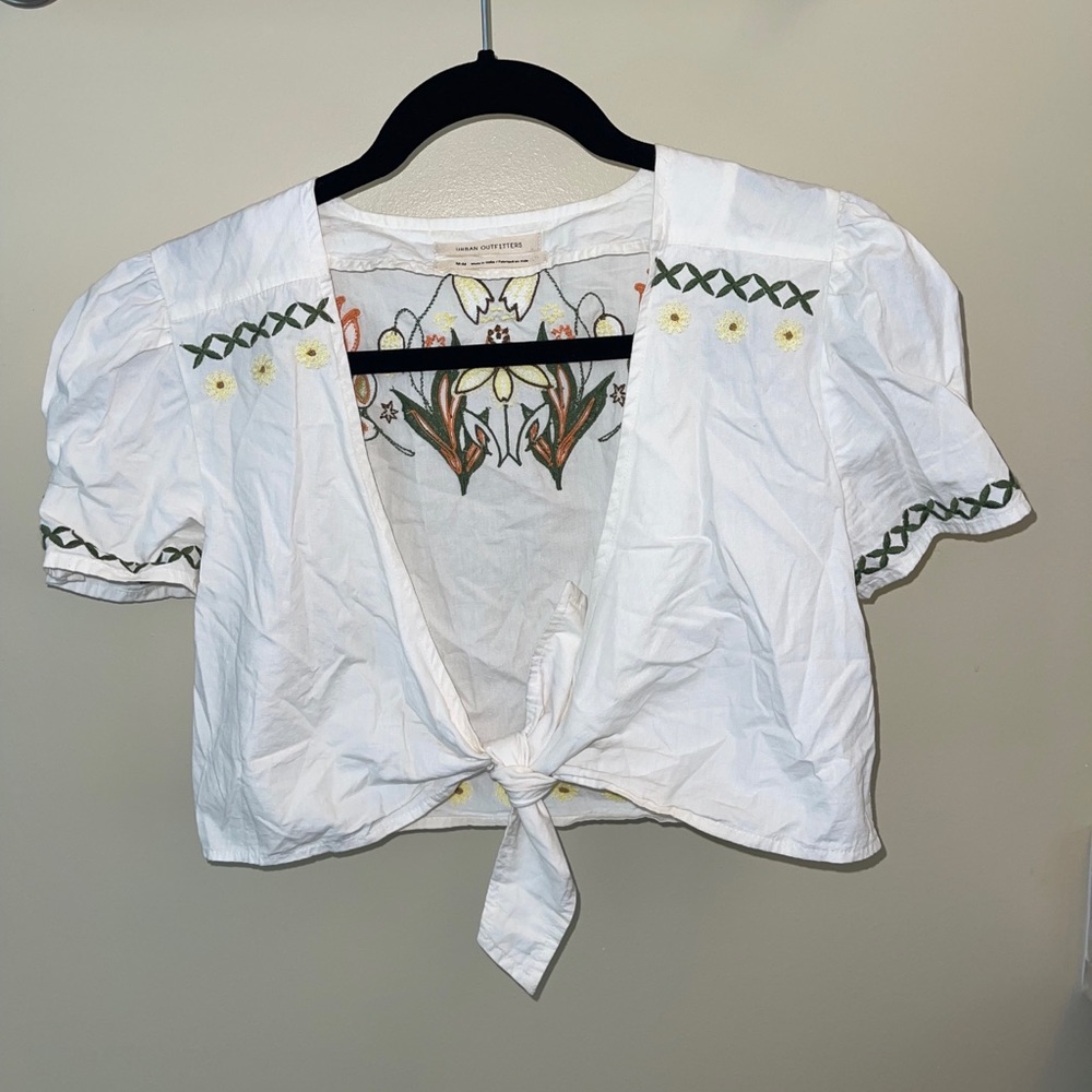 Urban Outfitters Embroidered Crop Top